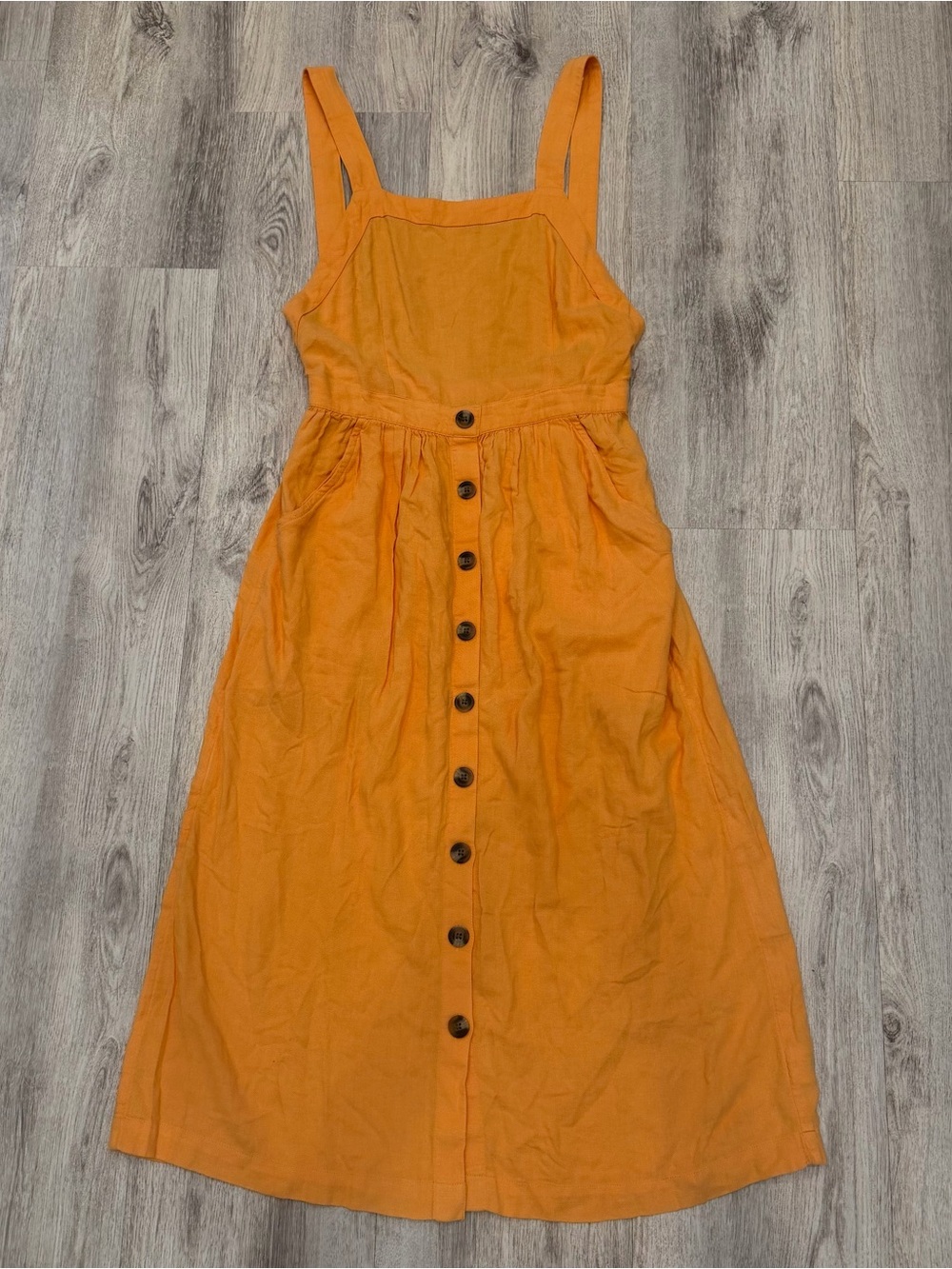 NWT American Eagle Rust Orange Linen Blend Midi Dress Small